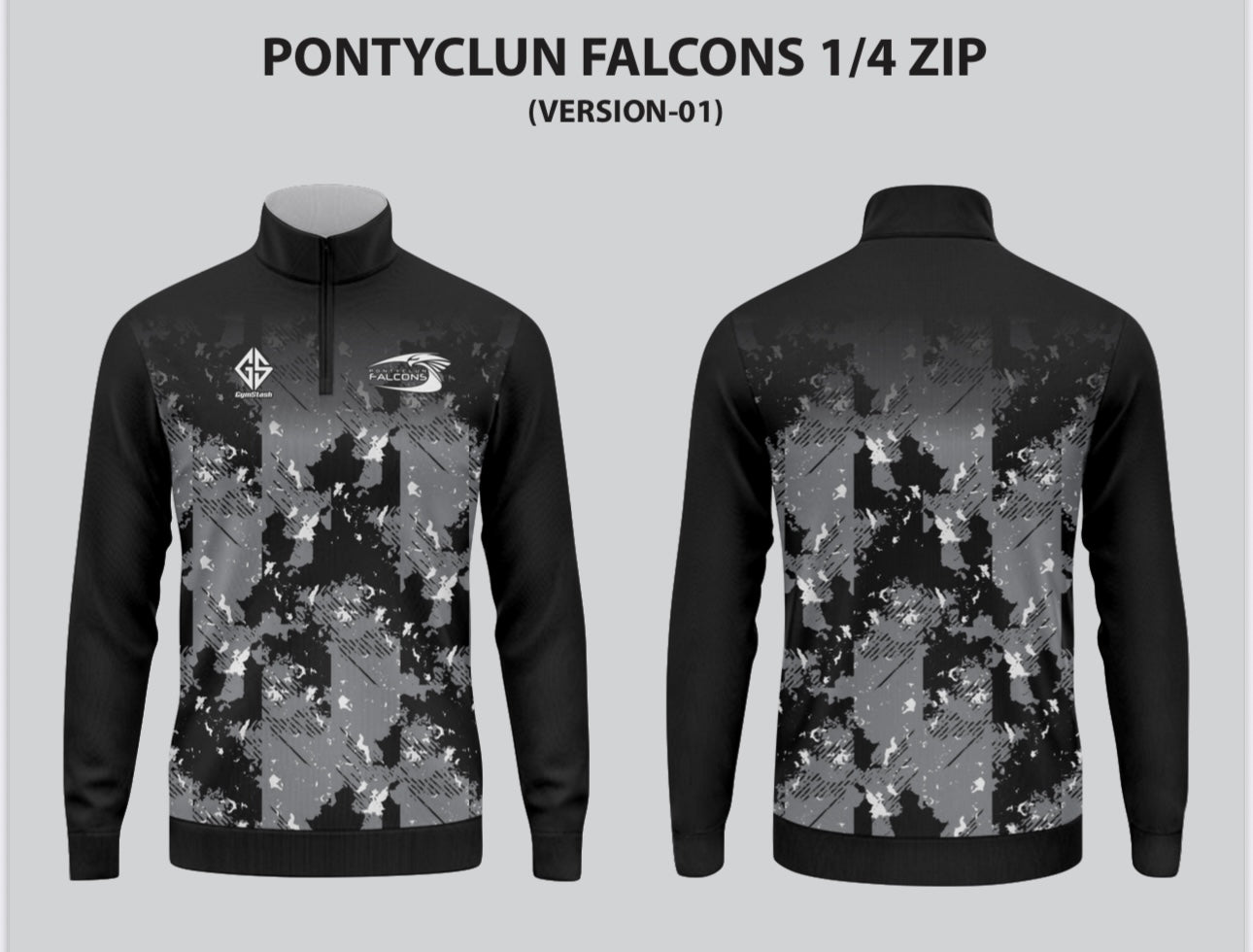 Pontyclun Falcons sublimated 1/4 Zip