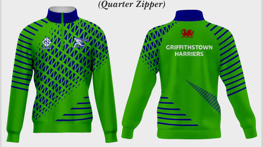 Harriers Club sublimated 1/4 Zip